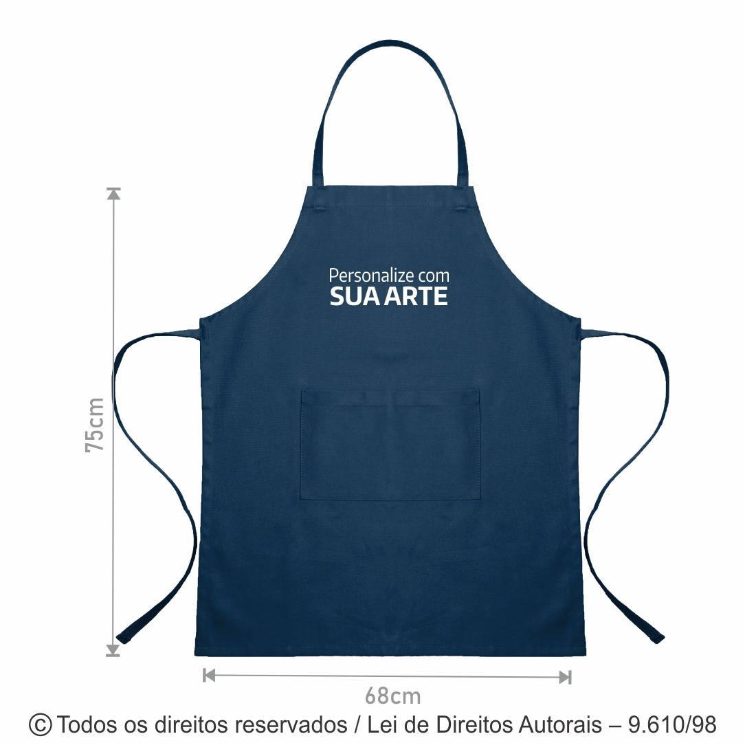 AV28OX AVENTAL GRANDE DE OXFORD COM BOLSO 68X75CM AZUL MARINHO