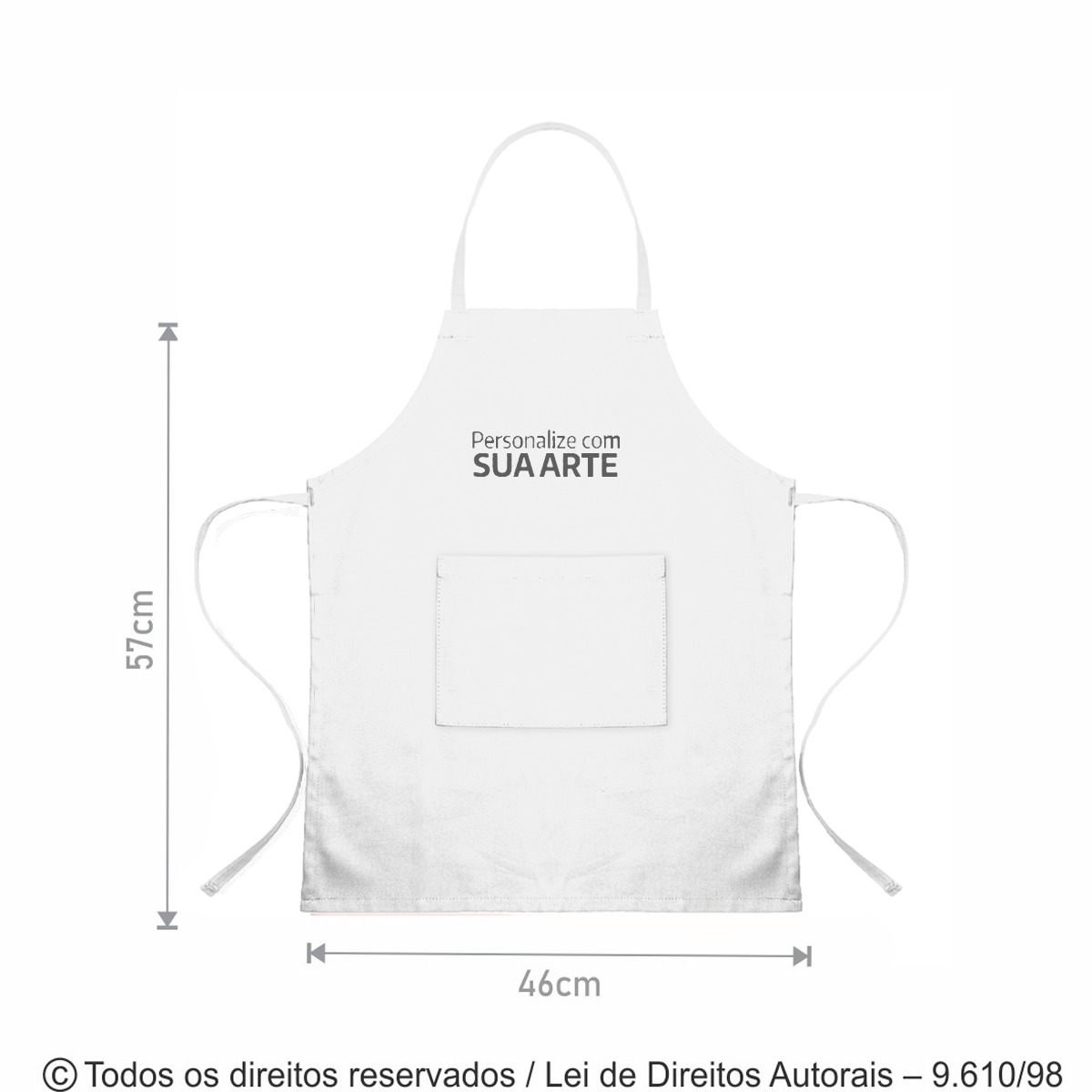 AV9OX AVENTAL MINI CHEF C/BOLSO DE OXFORD 46X57CM BRANCO
