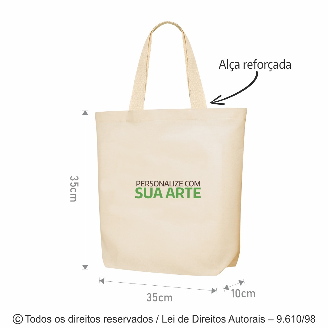 24L SACOLA DE LONA 240G 35X35X10CM NATURAL