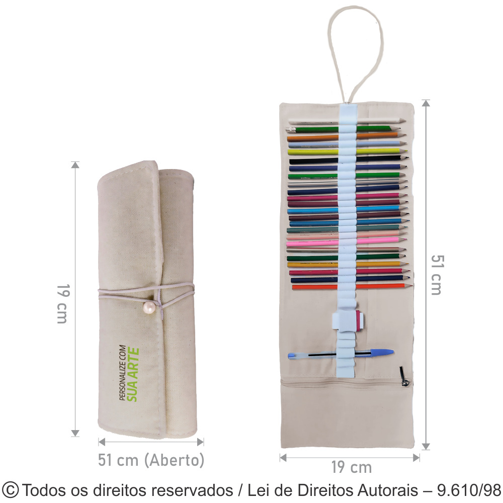 331L PORTA LAPIS LONA NATURAL 51X19CM CRU