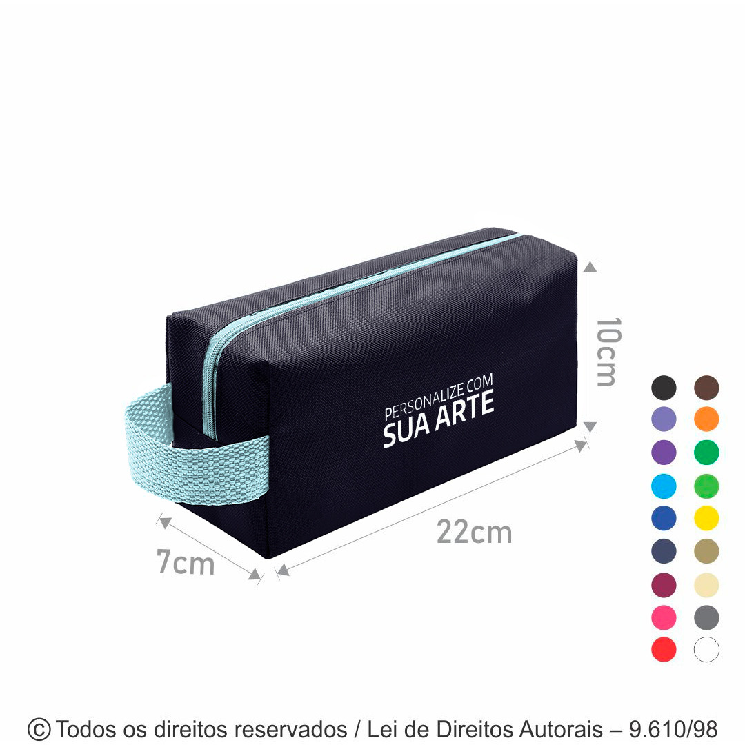 N6 NECESSAIRE DE NYLON 600G 22X10X7CM AZUL MARINHO AZUL BEBE