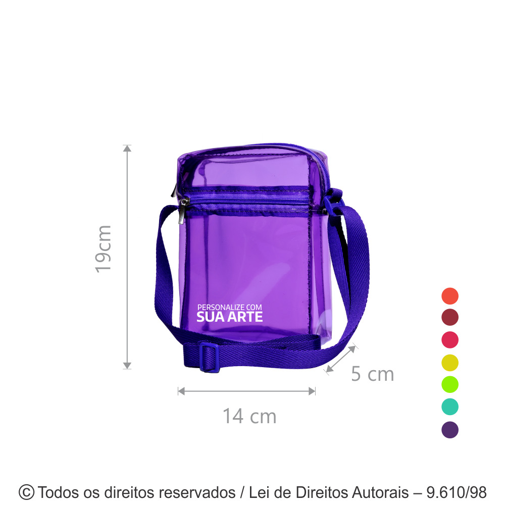 291PVCC SHOULDER BAG DE PVC COLORIDO 14X19X5CM ROXO