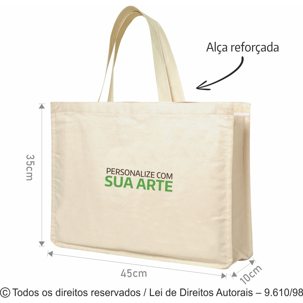 9A SACOLA DE ALGODAO 160G 45X35X10CM NATURAL