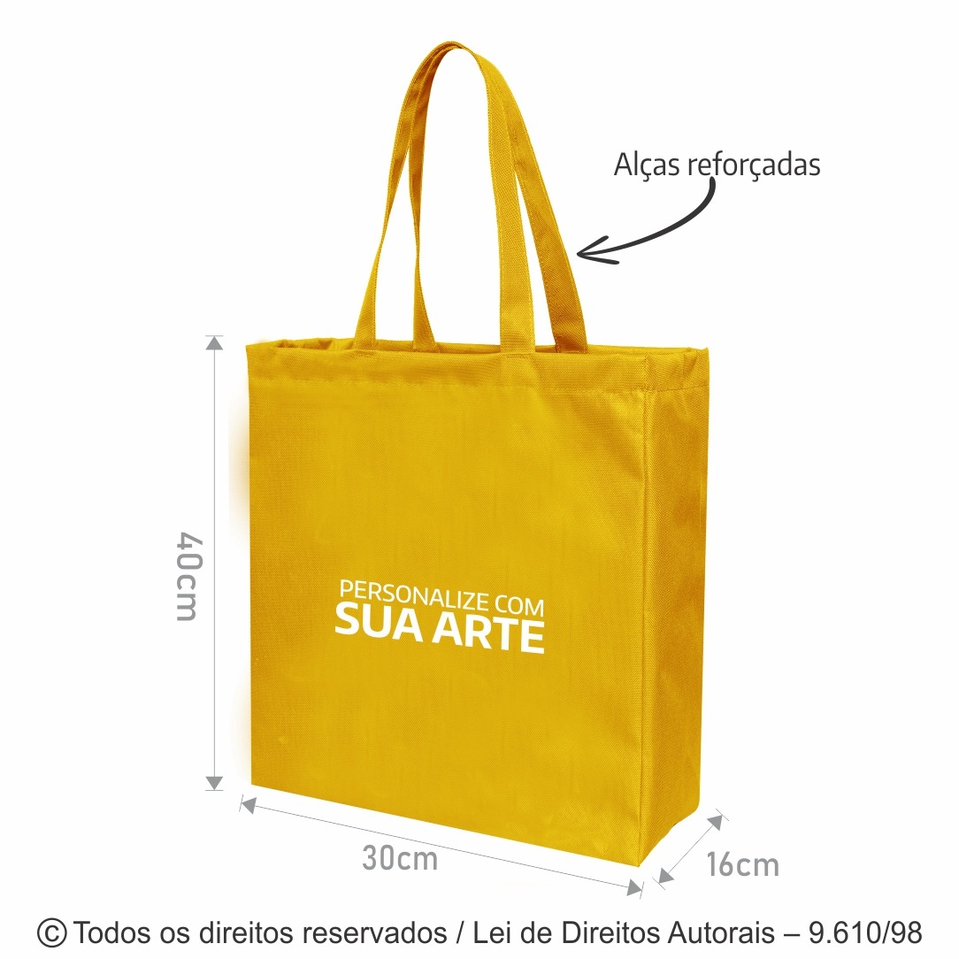 SM479 SACOLA DE BRIM 160G  30X40X16CM AMARELO