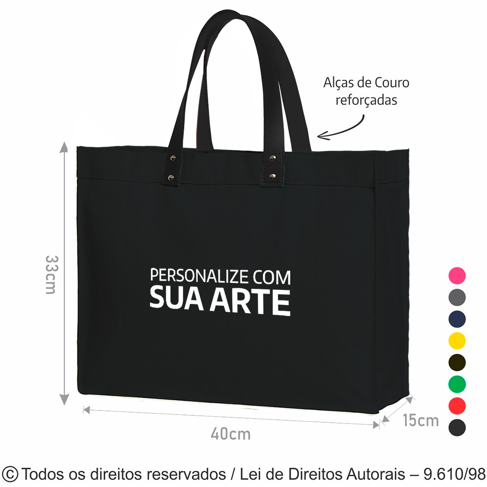 260LC SACOLA DE LONA 240G 40x33x15CM PRETO