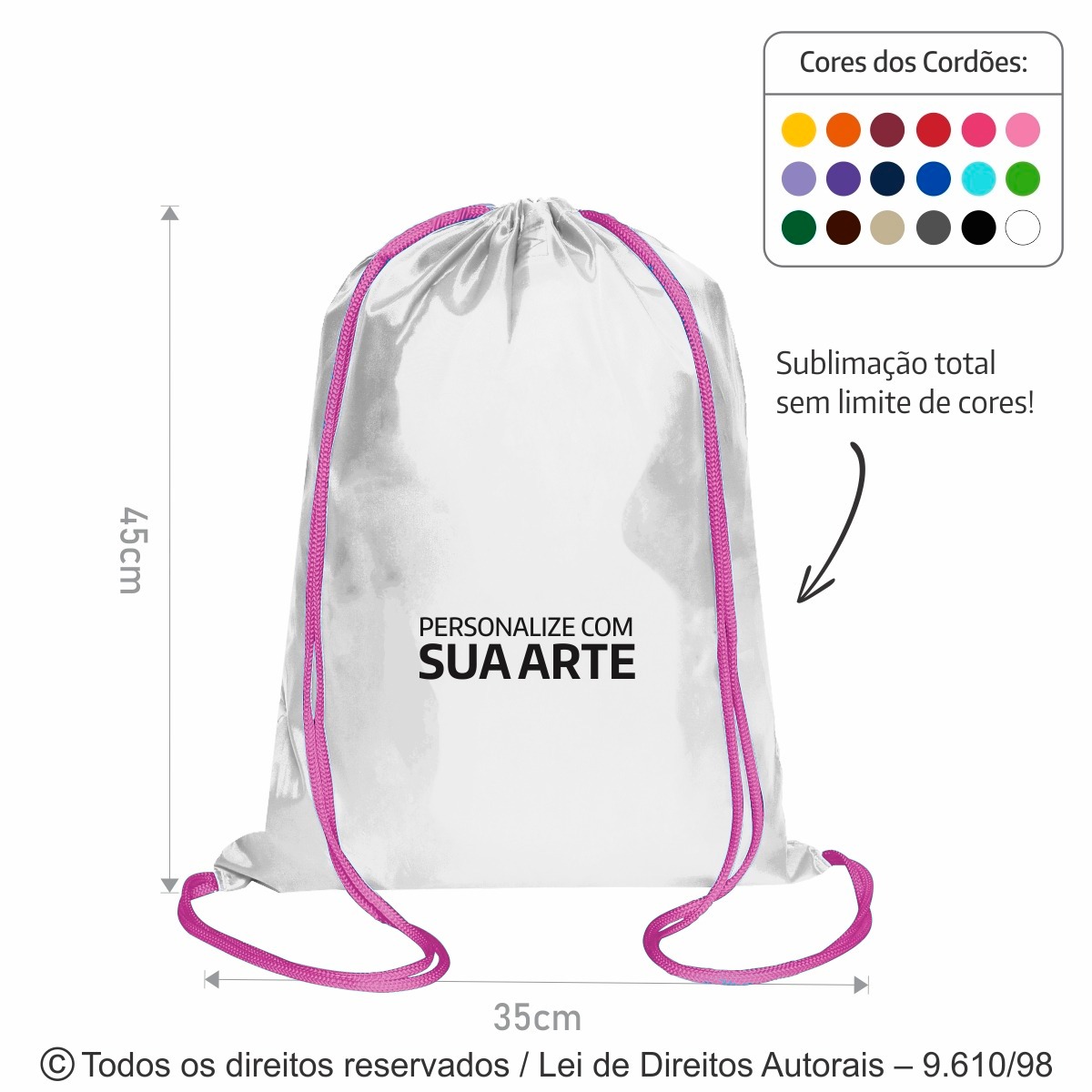 M33M MOCHILA DE MICRO FIBRA 35X45CM BRANCO COM PINK