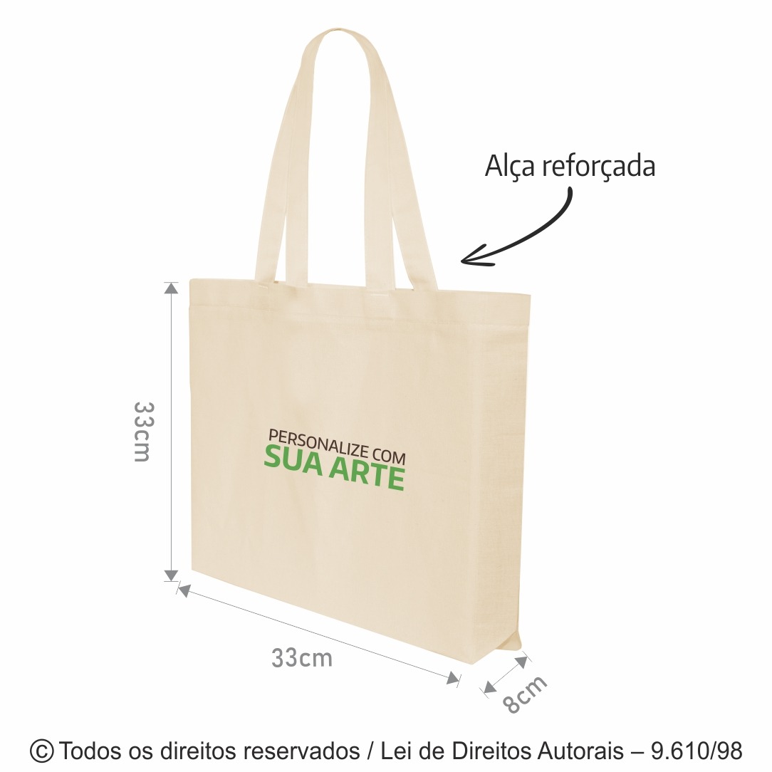 27A SACOLA DE ALGODAO 160G 33X33X8CM NATURAL