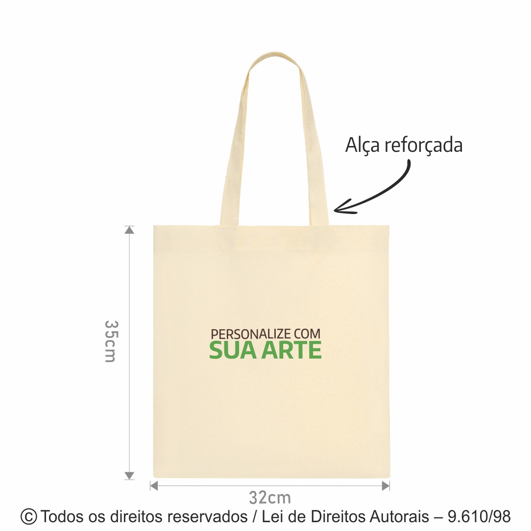 14A SACOLA DE ALGODAO 160G 32X35CM  NATURAL