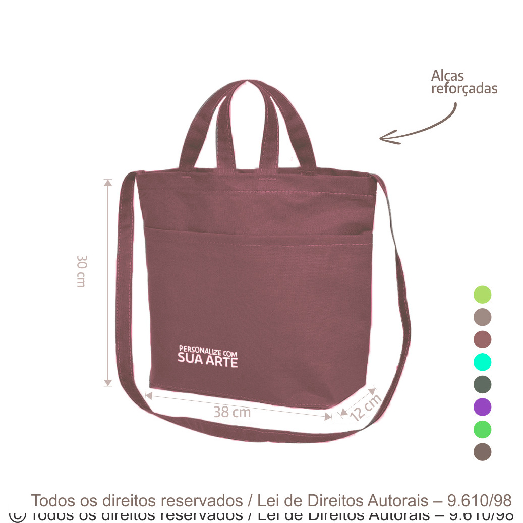 290LC SACOLA DE LONA COLORIDA 37X30X12CM ROSA CHA