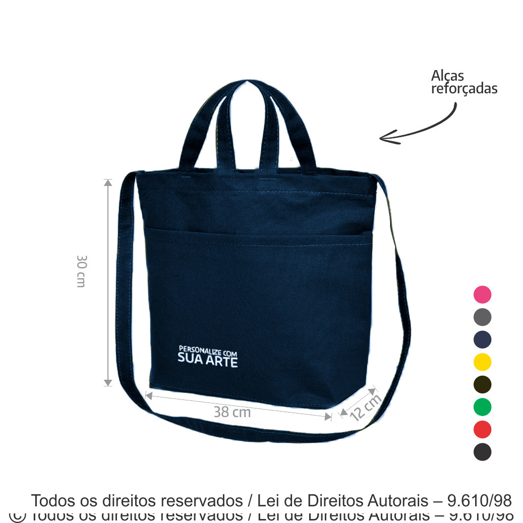 290LC SACOLA DE LONA COLORIDA 37X30X12CM AZUL MARINHO