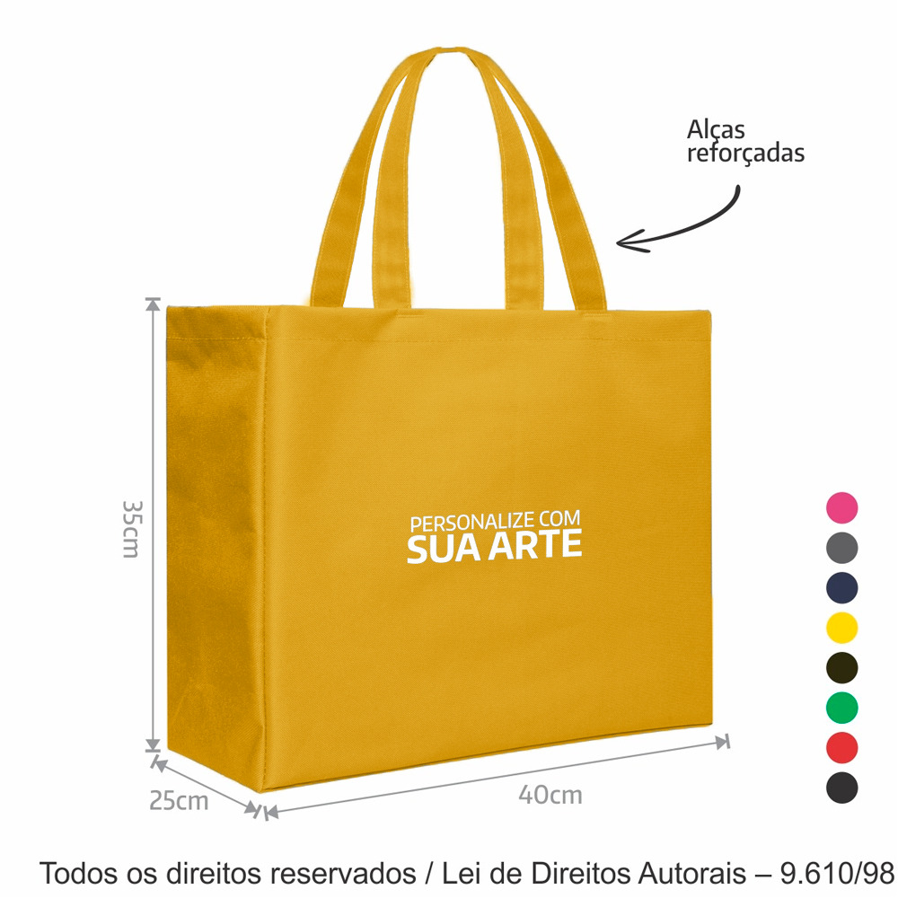 321LC SACOLA DE LONA COLORIDA 240G 40X35X25CM AMARELO
