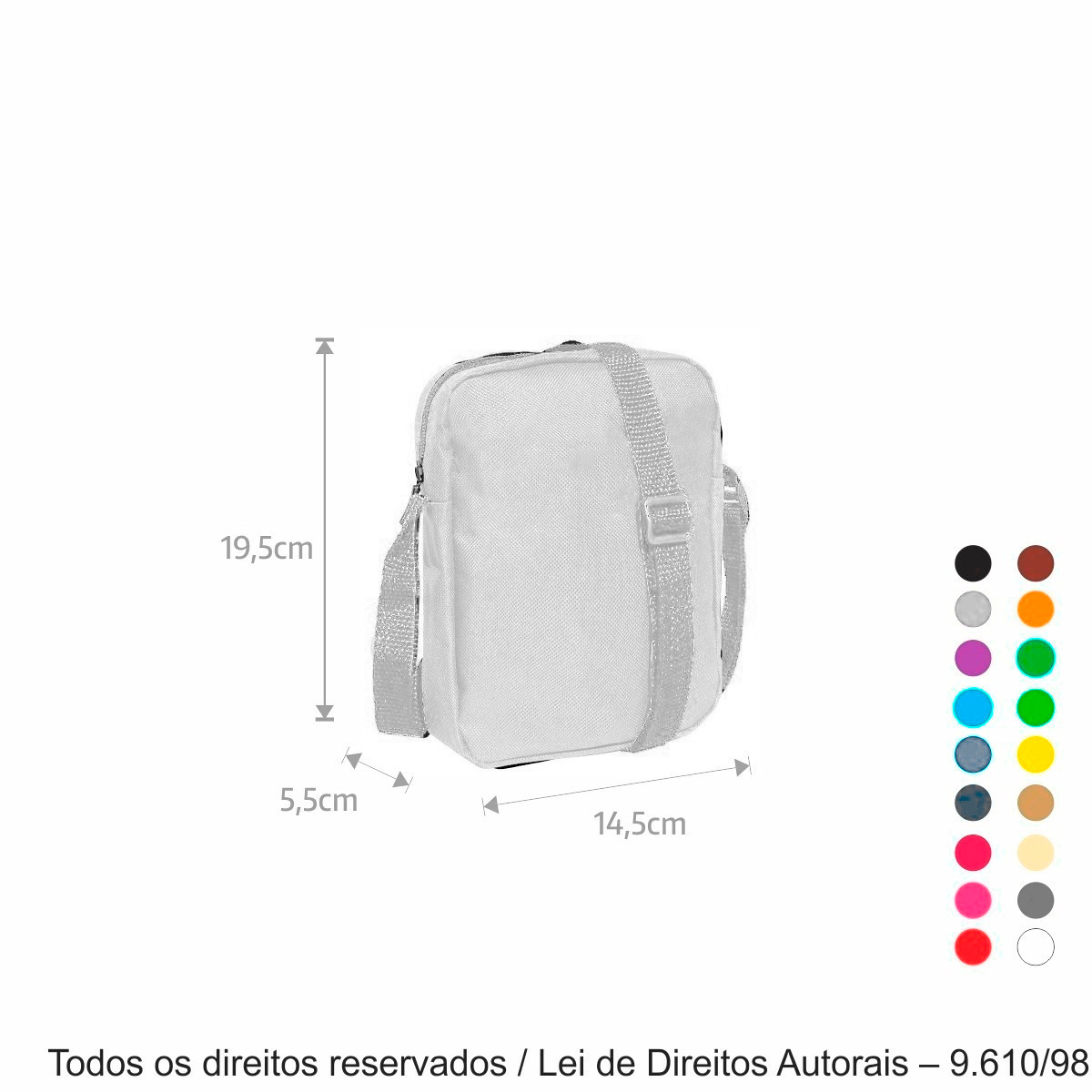 SM526 SHOULDER BAG DE CORDOBA 14X19X5CM BRANCO COM BRANCO