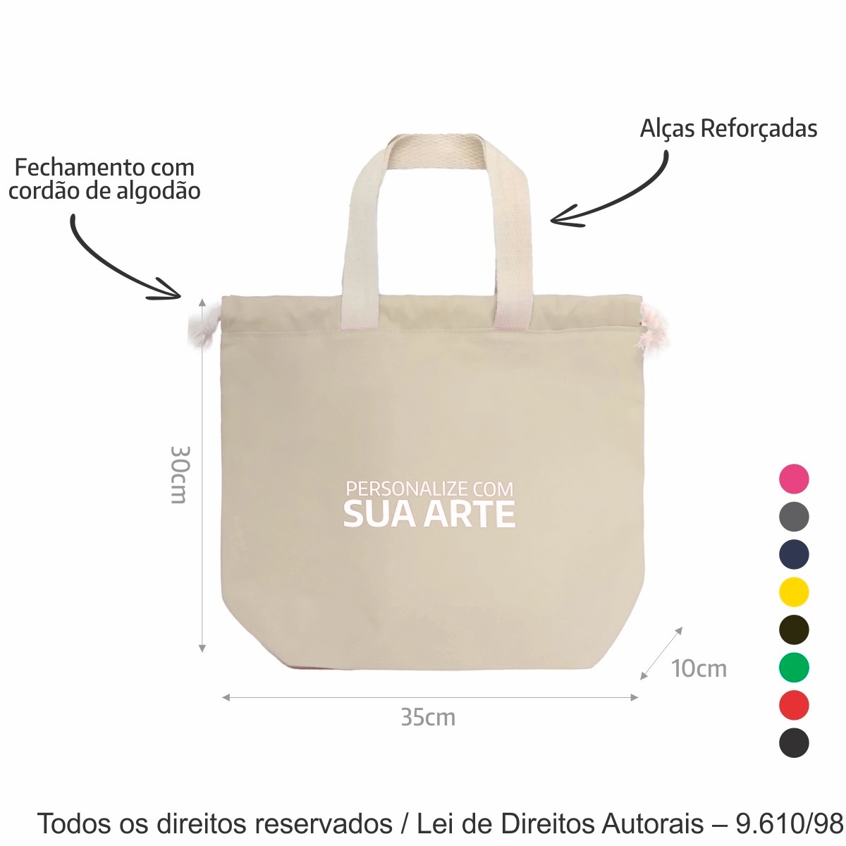 238L SACOLA DE LONA LEVE 35X30X10CM CRU