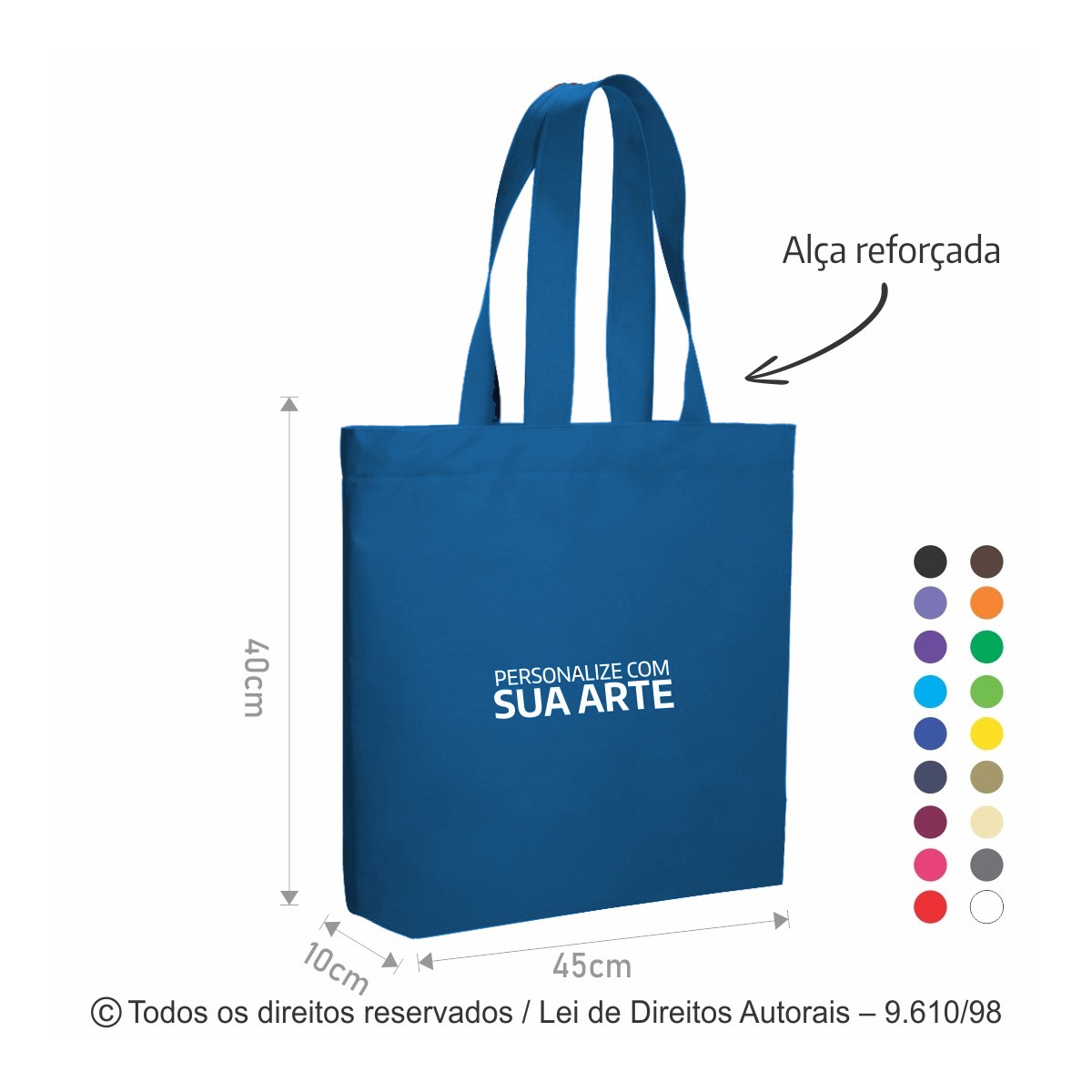2N SACOLA DE NYLON 600G 45X40X10CM AZUL ROYAL