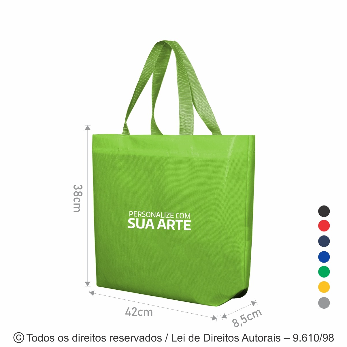SM493 SACOLA DE TNT60G 42X38X8,5CM VERDE ALFACE