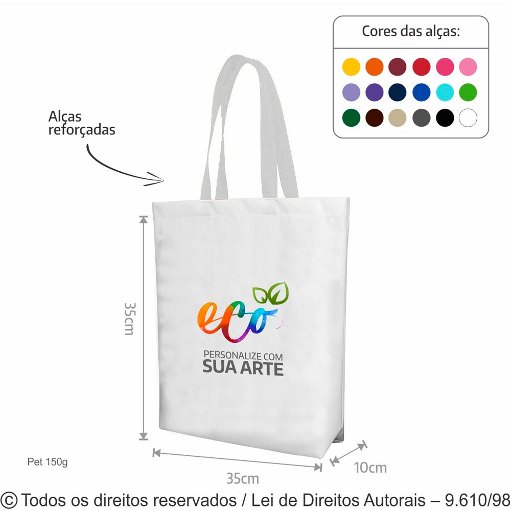24PFC SACOLA DE PET 150G  35X35X10CM BRANCO COM BRANCO