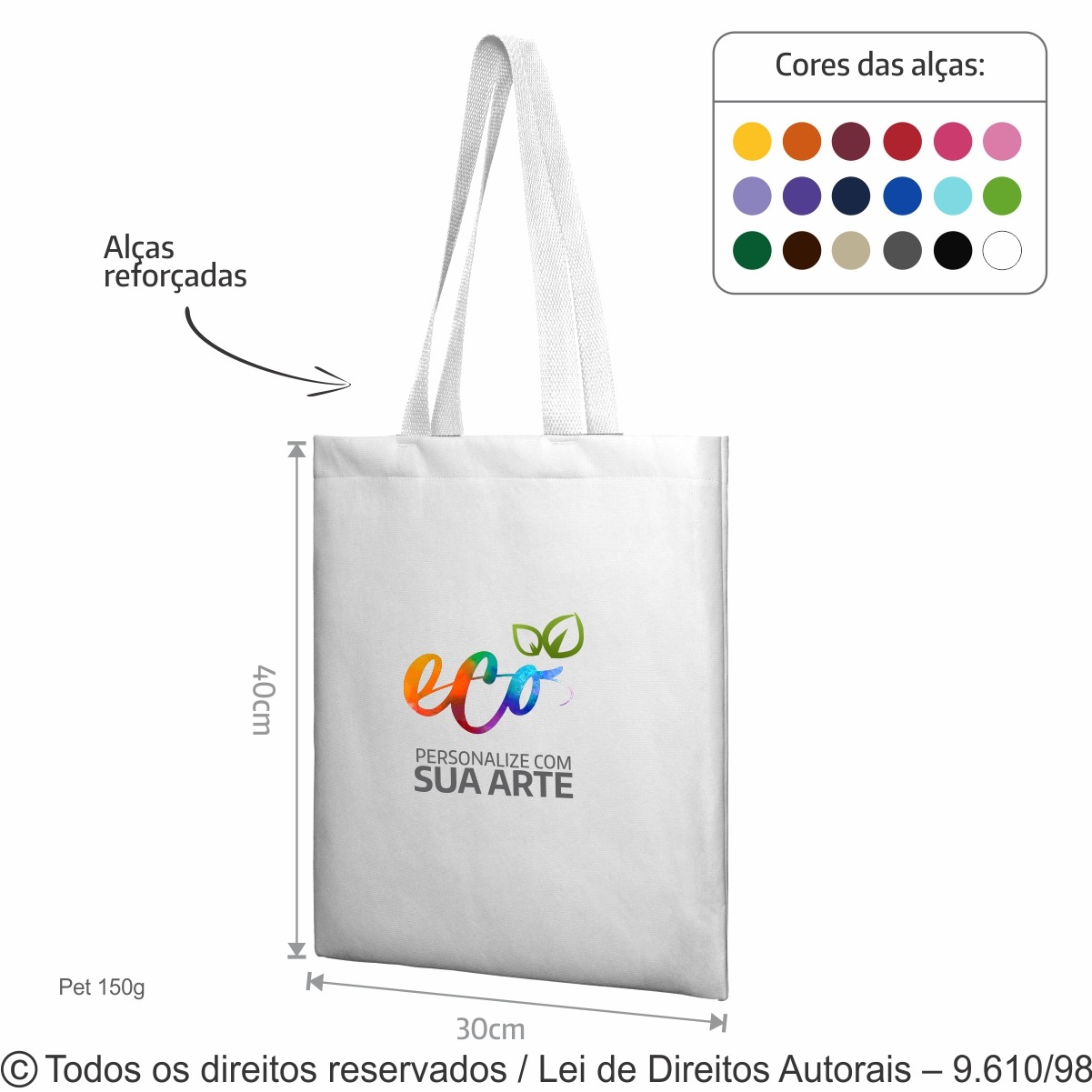 20PFC SACOLA DE PET 150G 32X40CM BRANCO