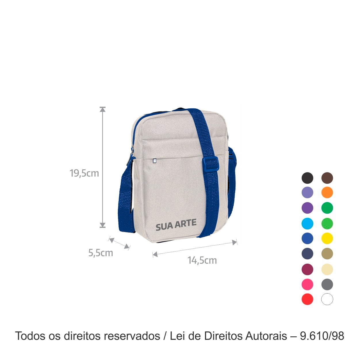271C SHOULDER BAG DE CORDOBA 14X19X5CM BRANCO COM AZUL ROYAL