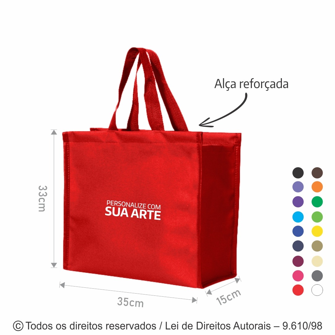 3N SACOLA DE NYLON 600G 35X33X15CM VERMELHO
