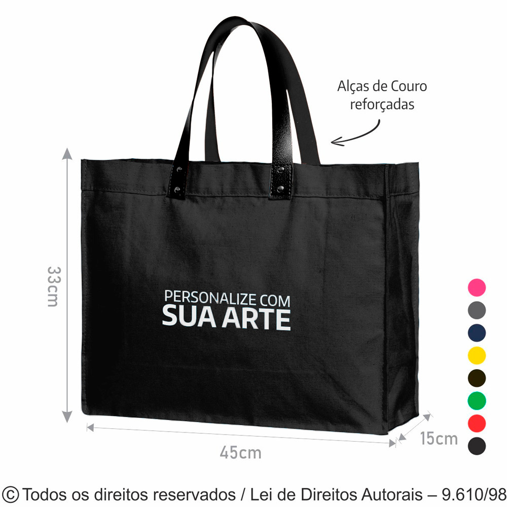 SM550 SACOLA DE LONA 240G 45x33x15CM PRETO