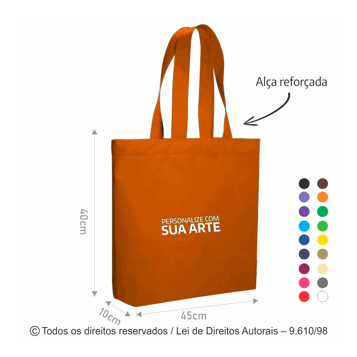 2N SACOLA DE NYLON 600G 45X40X10CM LARANJA