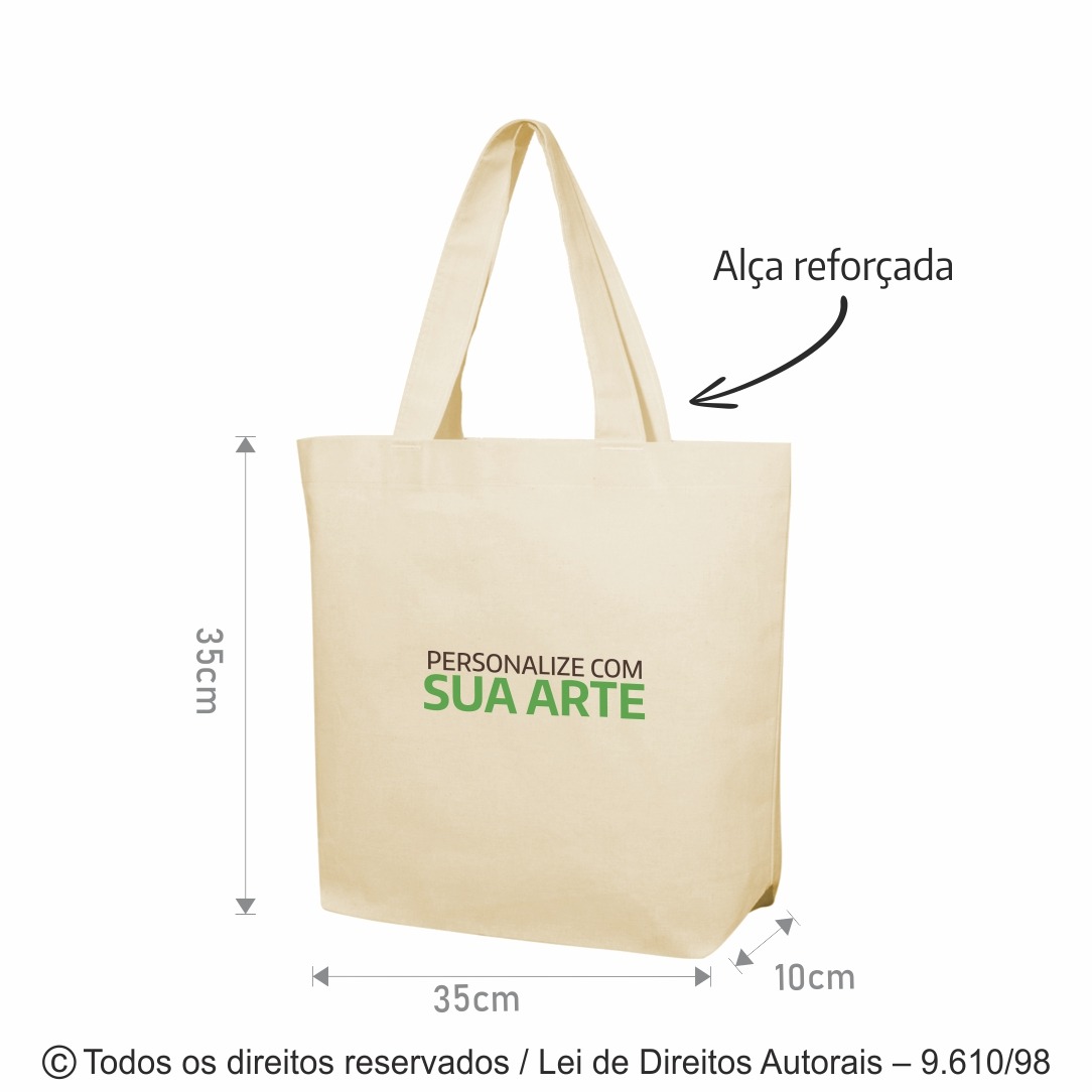 24A SACOLA DE ALGODAO 160G  35X35X10CM NATURAL