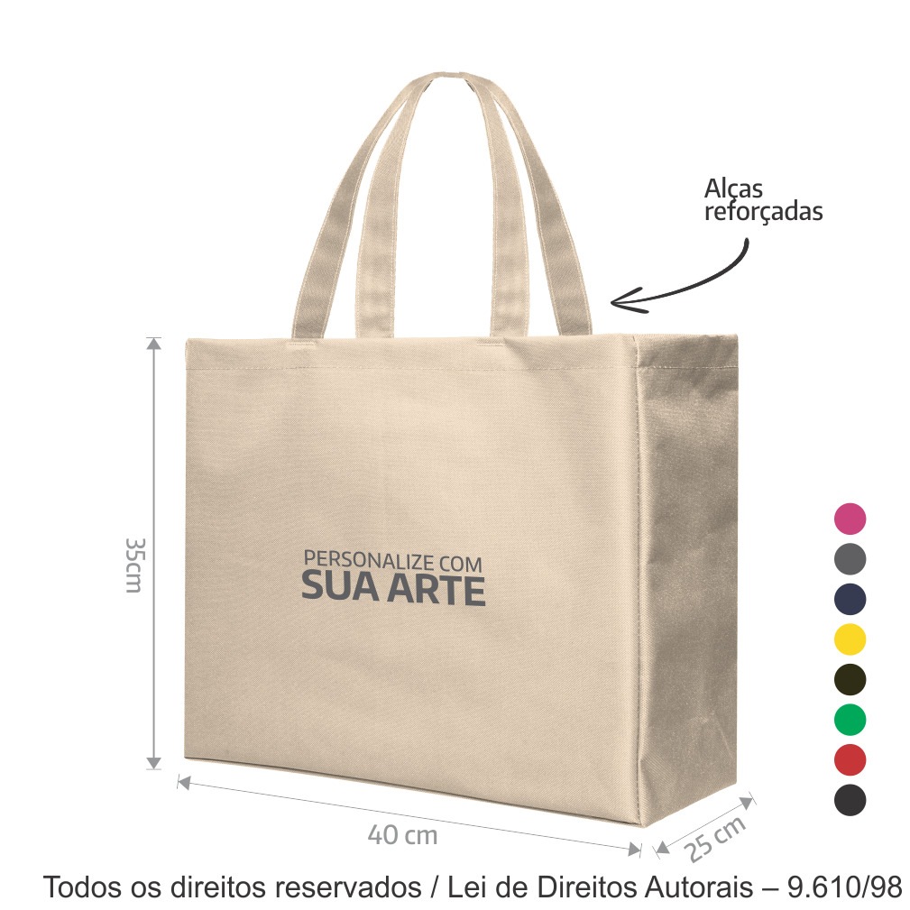 321L SACOLA DE LONA  NATURAL 240G 40X35X25CM CRU