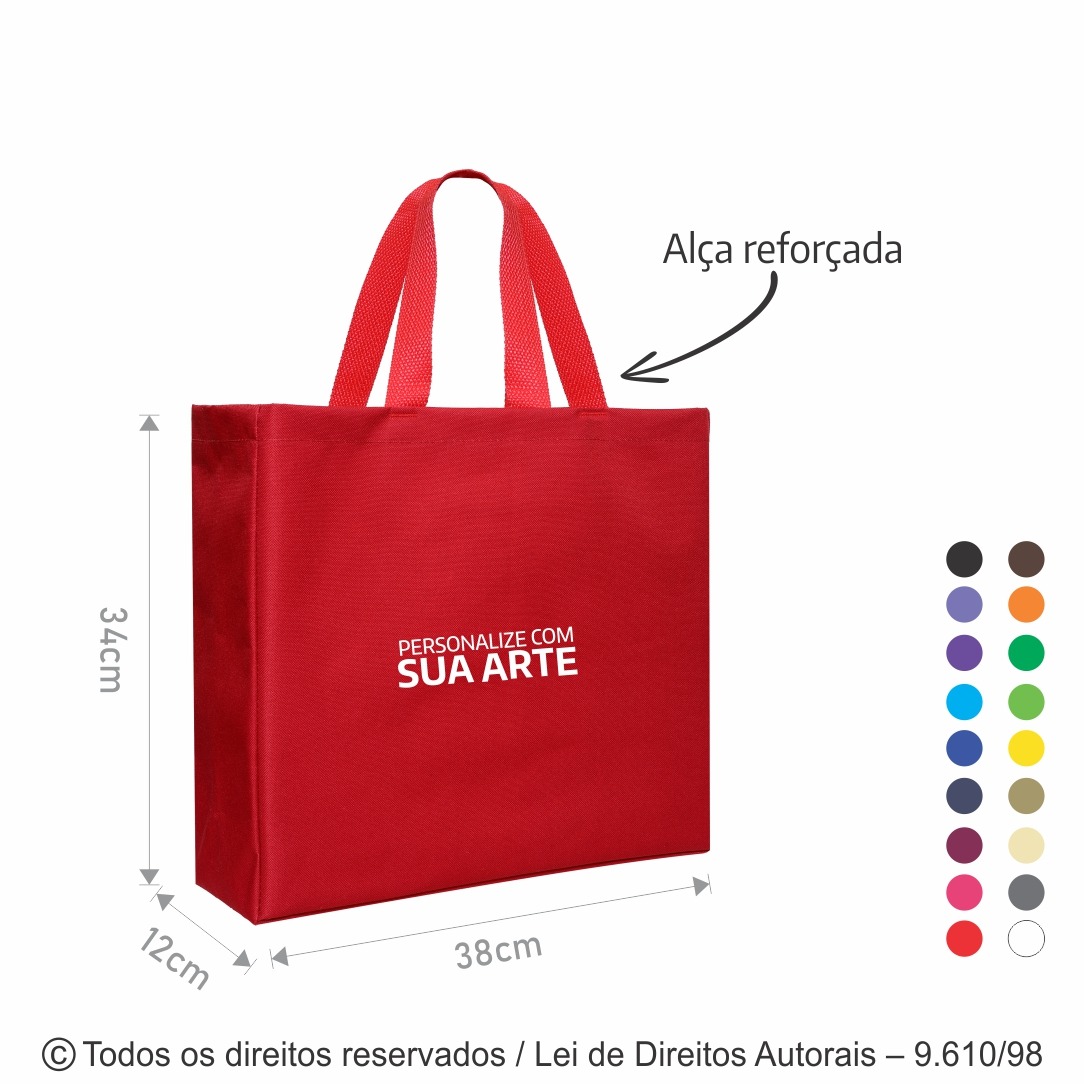 179N SACOLA DE NYLON 600G 38X34X12CM VERMELHO