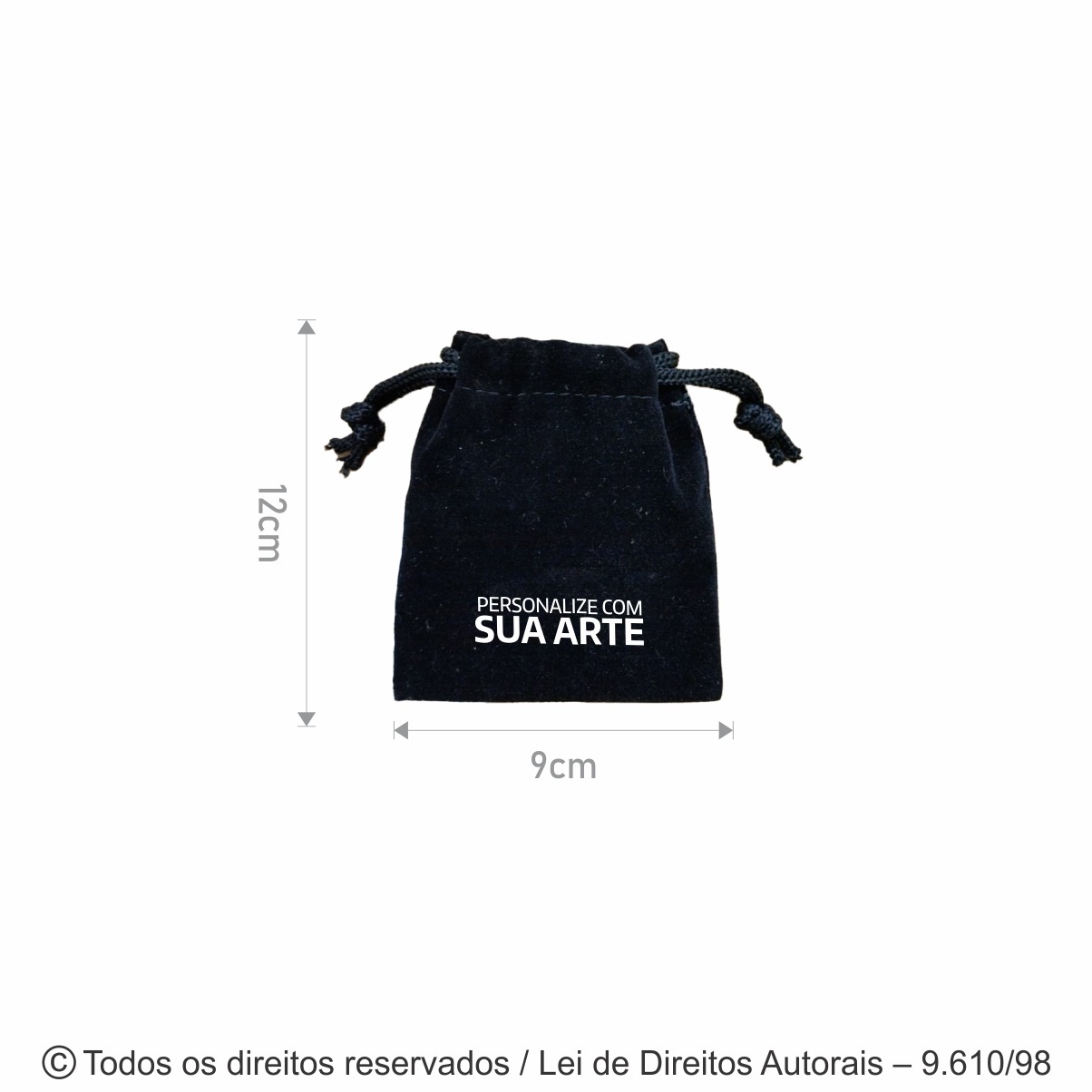 SM496 EMBALAGEM VELUDO TELA 9x12CM PRETO