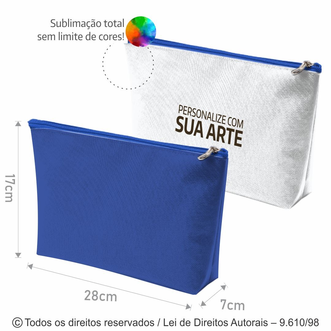 N62 NECESSAIRE CORDOBA 28X17X7CM BRANCO COM AZUL ROYAL