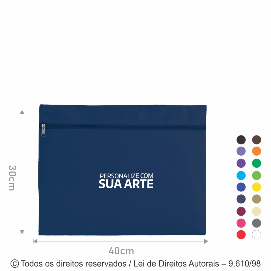 SM262N PASTA COM ZIPER DE NYLON 600G 40X30CM AZUL MARINHO