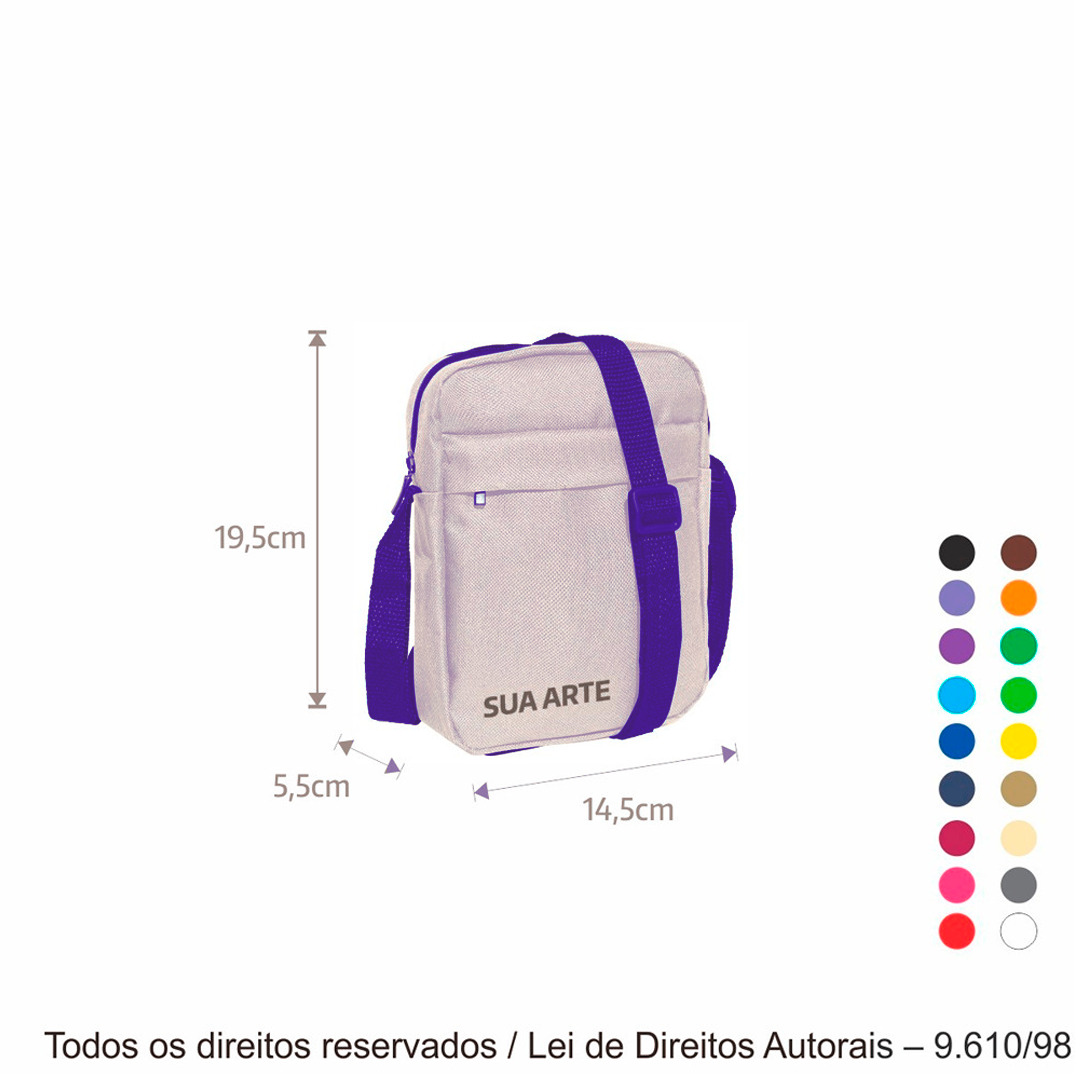 271C SHOULDER BAG DE CORDOBA 14X19X5CM BRANCO COM ROXO