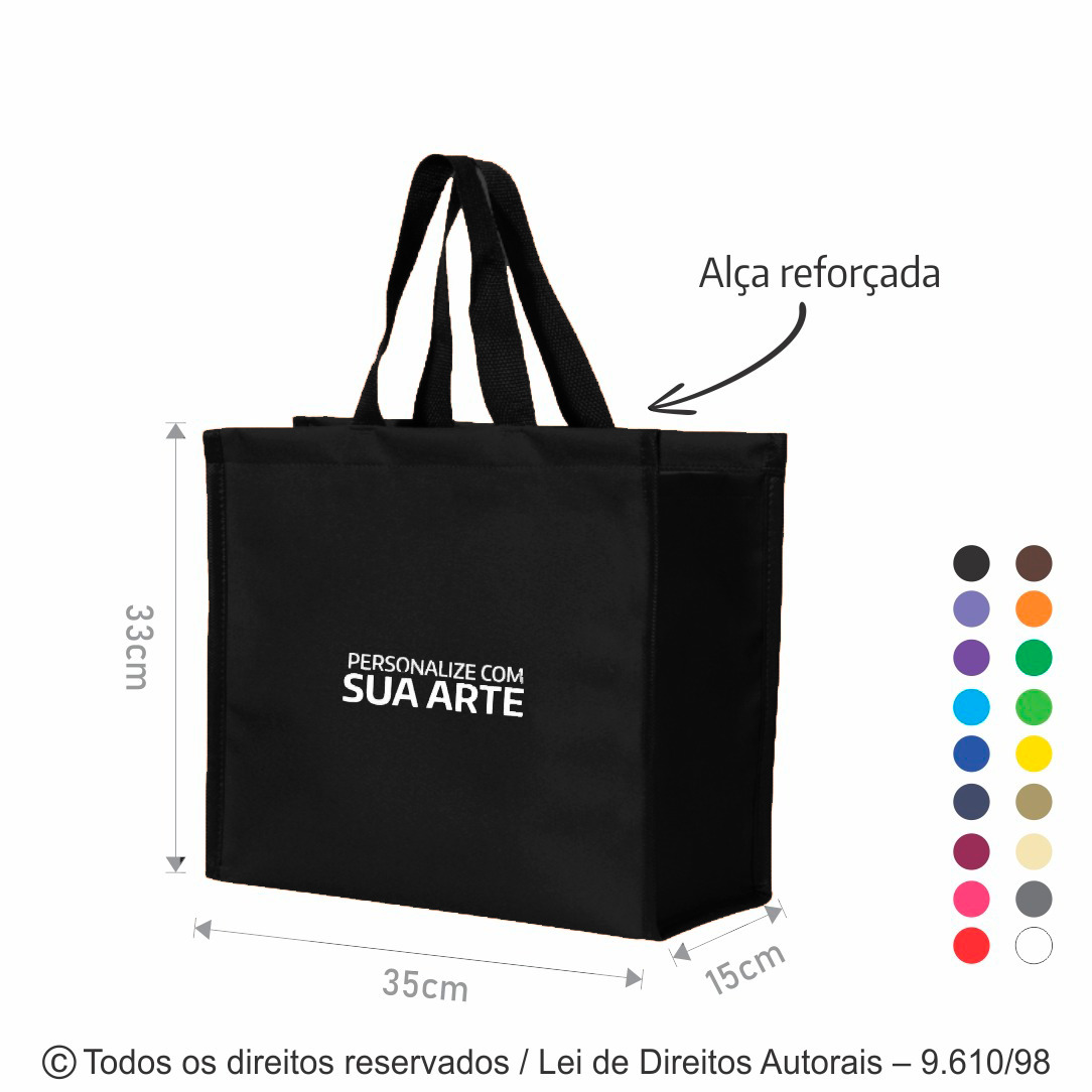 3N SACOLA DE NYLON 600G 35X33X15CM PRETO