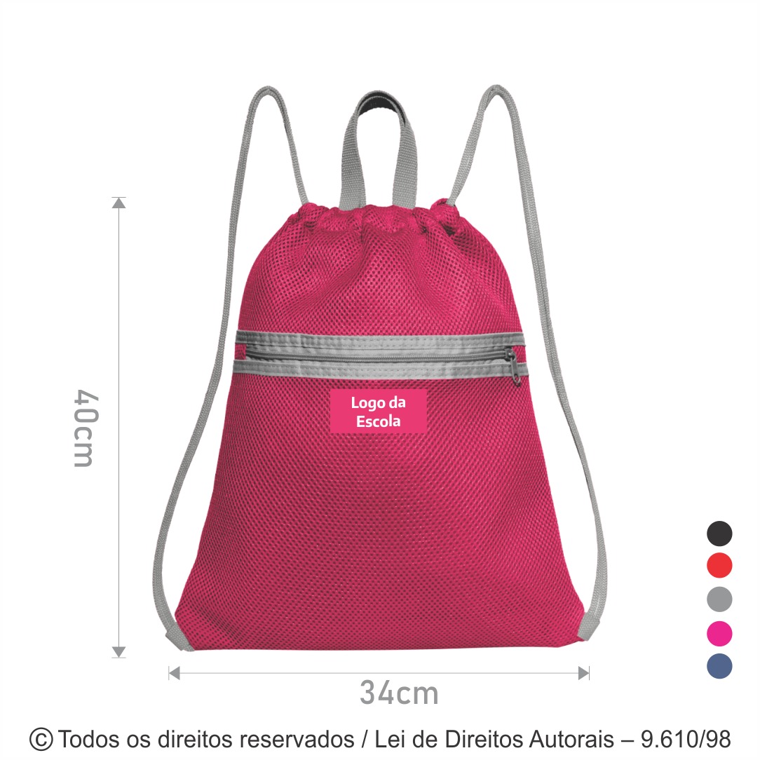 M32 MOCHILA DE TELA MESH 34X40CM PINK