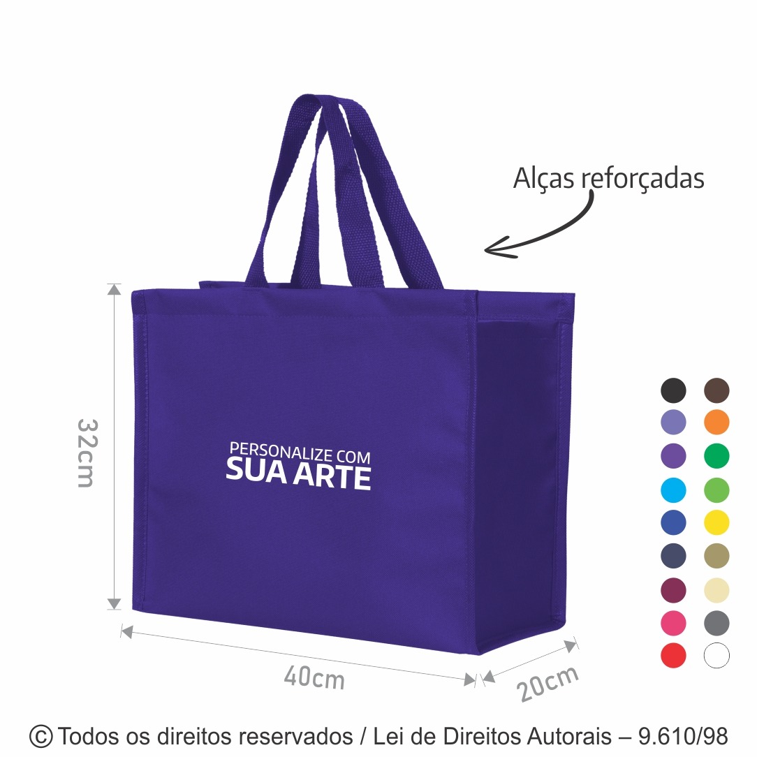 12N SACOLA DE NYLON 600G 40X32X20CM ROXO