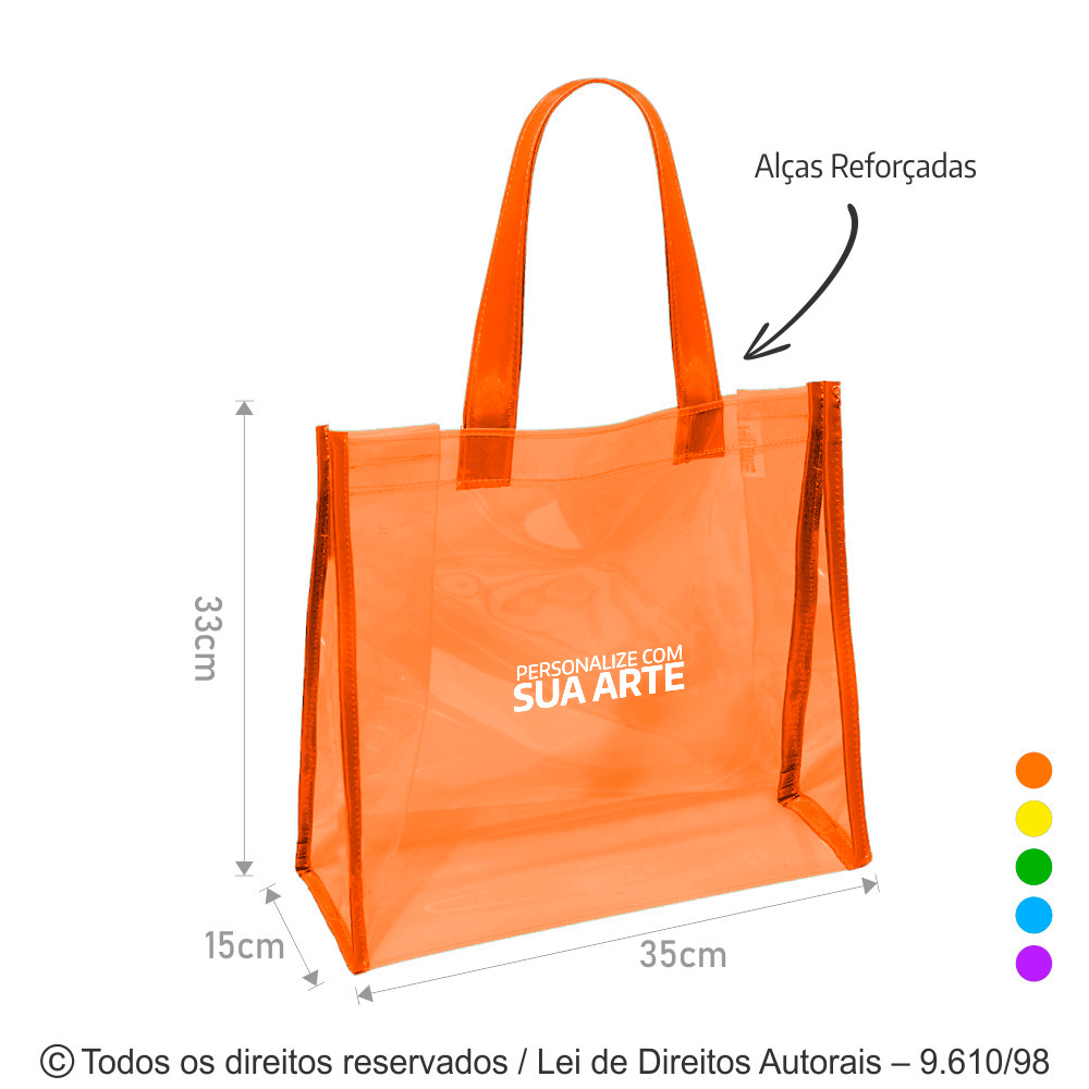 304PVCC SACOLA DE PVC 040 35X33X15CM COLORIDO LARANJA