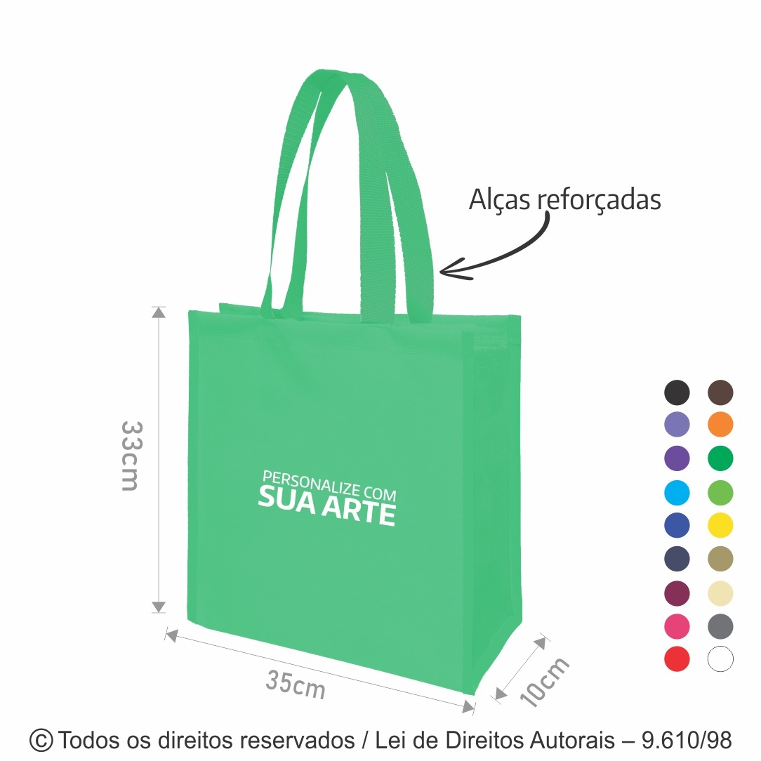 140NFC SACOLA DE NYLON 600G 33X35X10CM VERDE AGUA