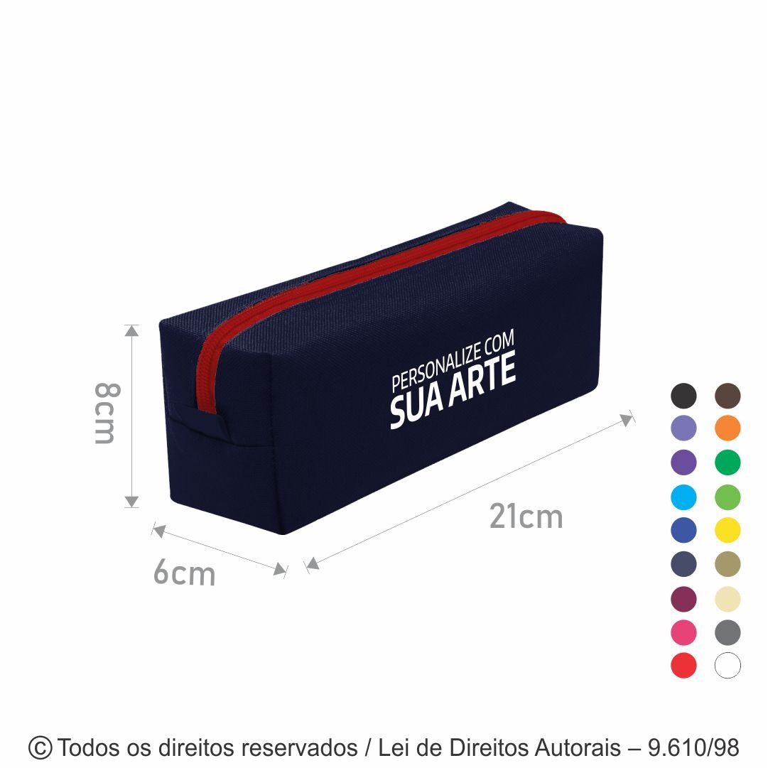 E3 ESTOJO EM NYLON 600G 21X8X6CM MARINHO COM VERMELHO