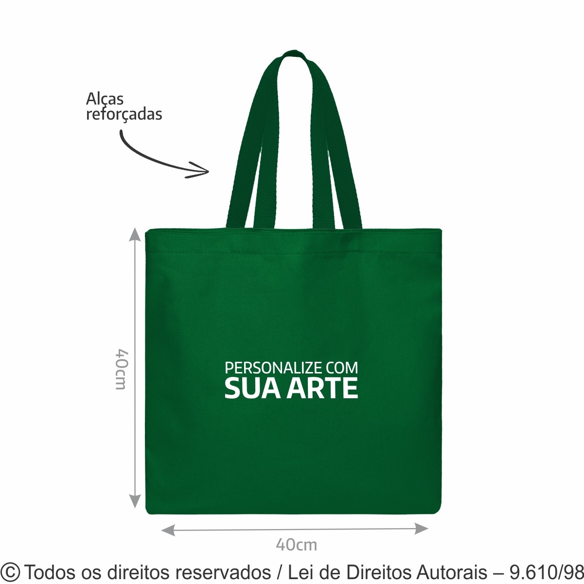 5N SACOLA DE NYLON 600G 40X40CM VERDE BANDEIRA
