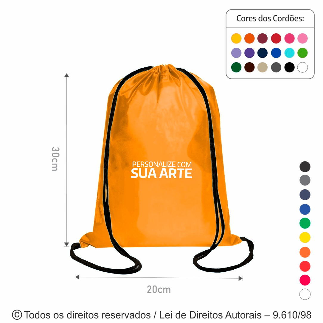 M19 MINE MOCHILA DE NYLON 70 RESINADO 20X30CM LARANJA COM PRETO