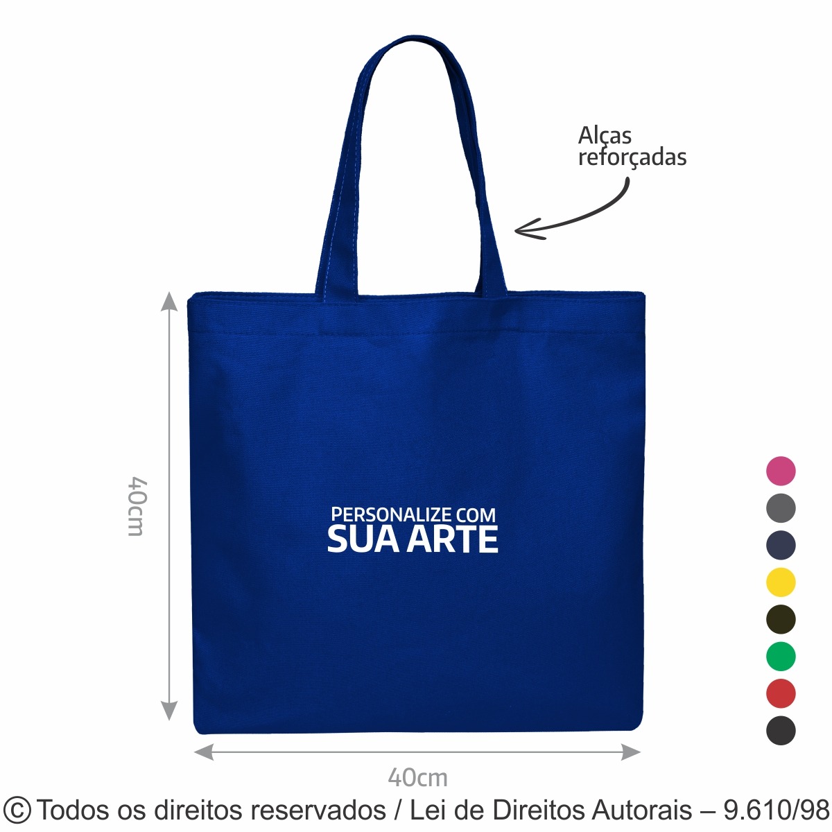 5LC SACOLA DE LONA COLORIDA 40X40CM AZUL ROYAL