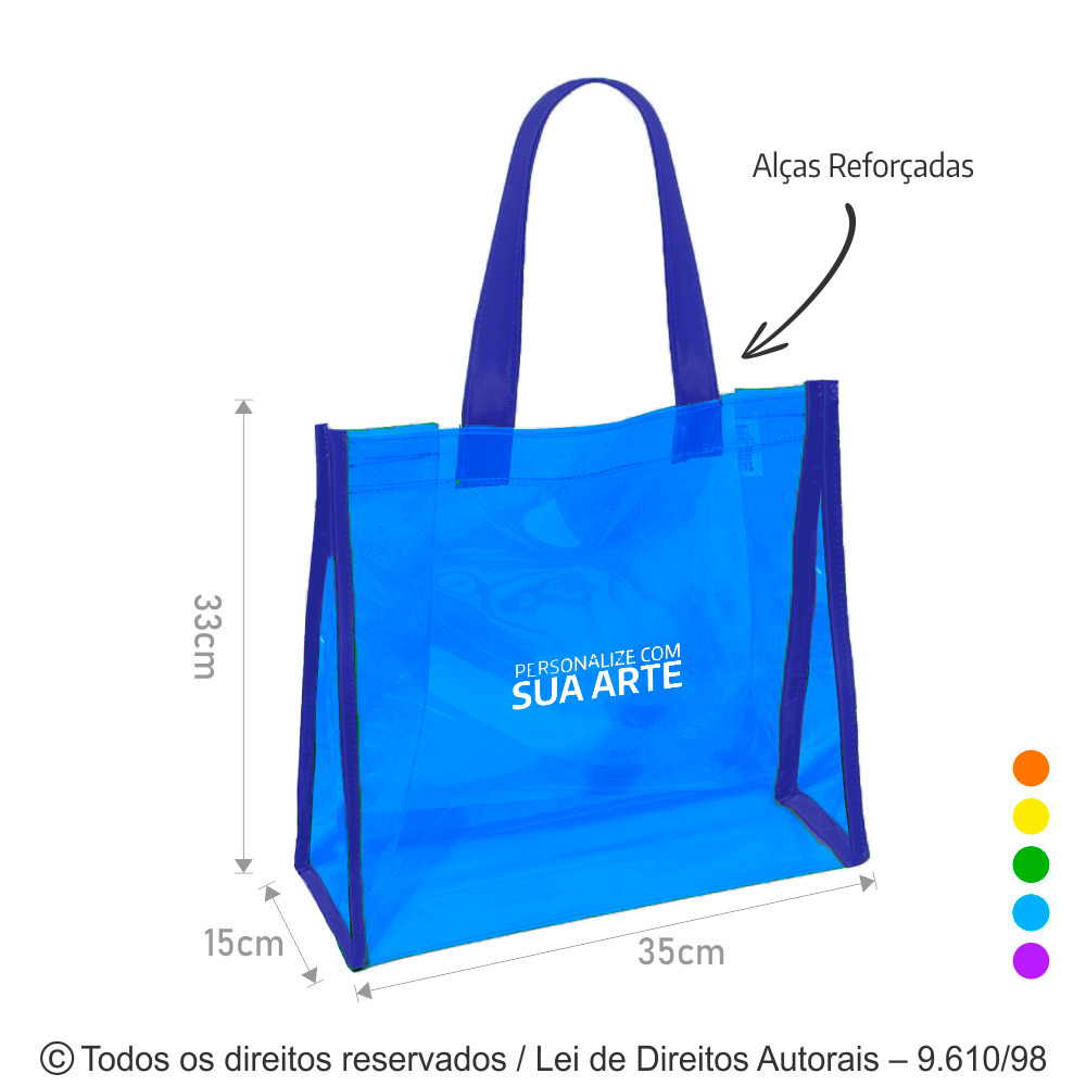 304PVCC SACOLA DE PVC 040 35X33X15CM COLORIDO AZUL ROYAL
