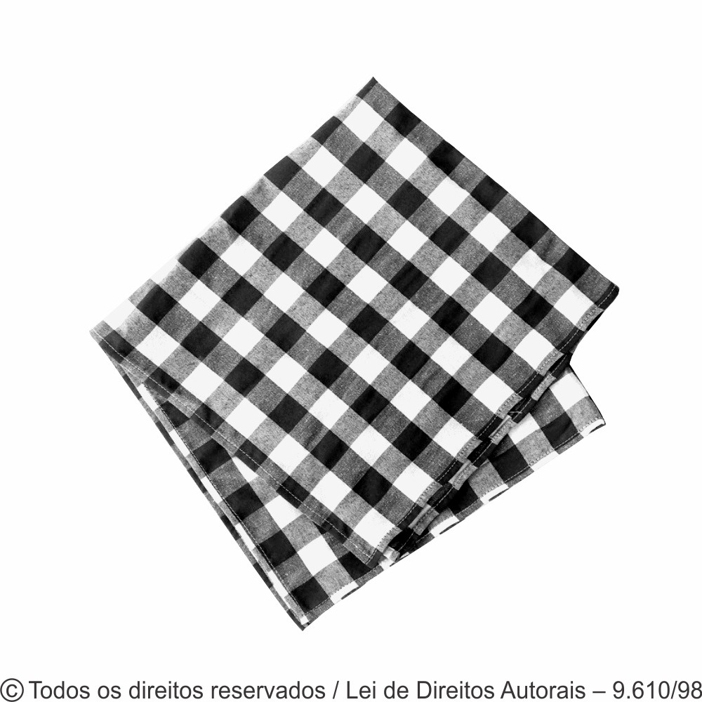 906 TOALHA DE MESA OXFORD XADREZ 140X140CM PRETO
