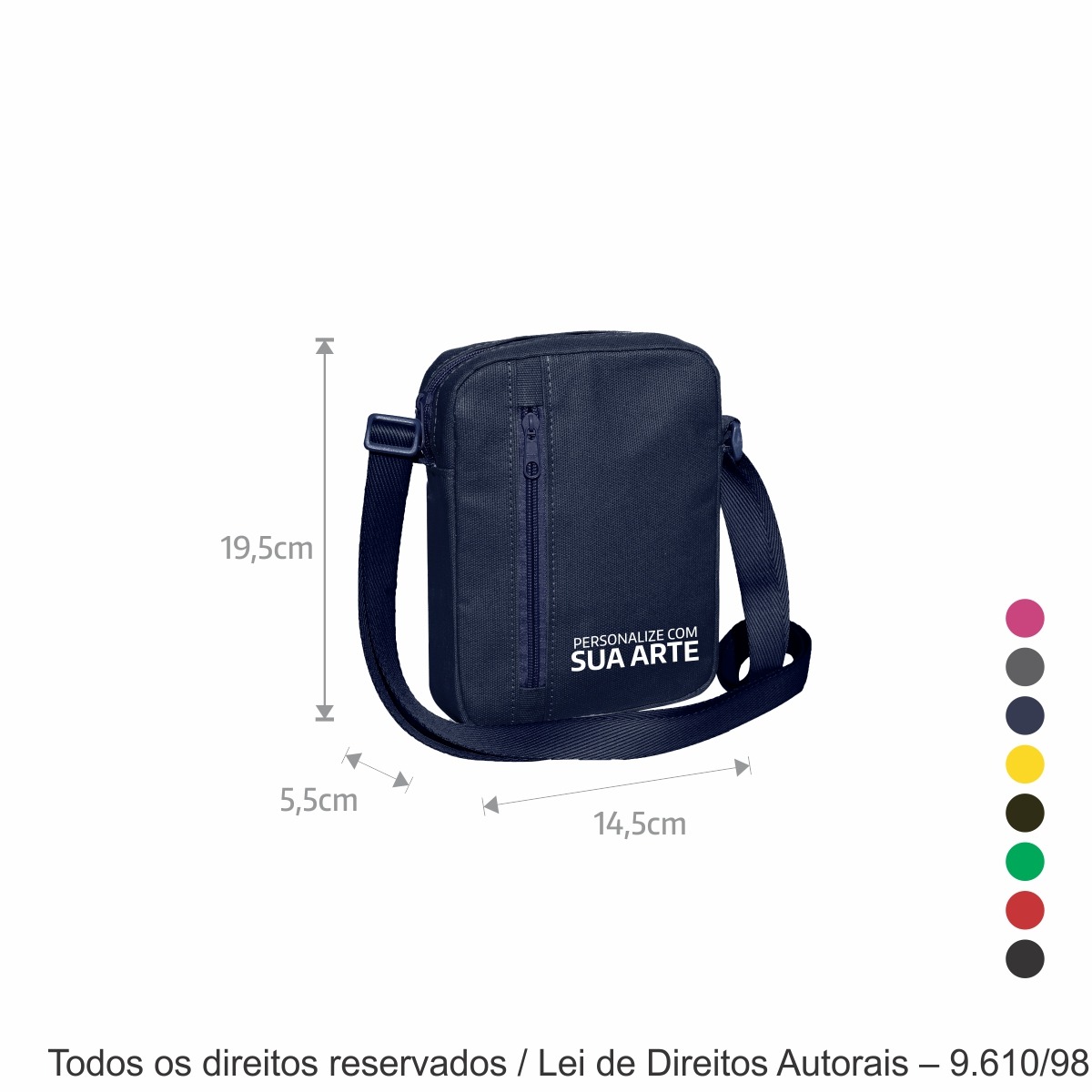 269LC SHOULDER BAG DE LONA COLORIDA 14,5X19,5X5,5CM AZUL MARINHO