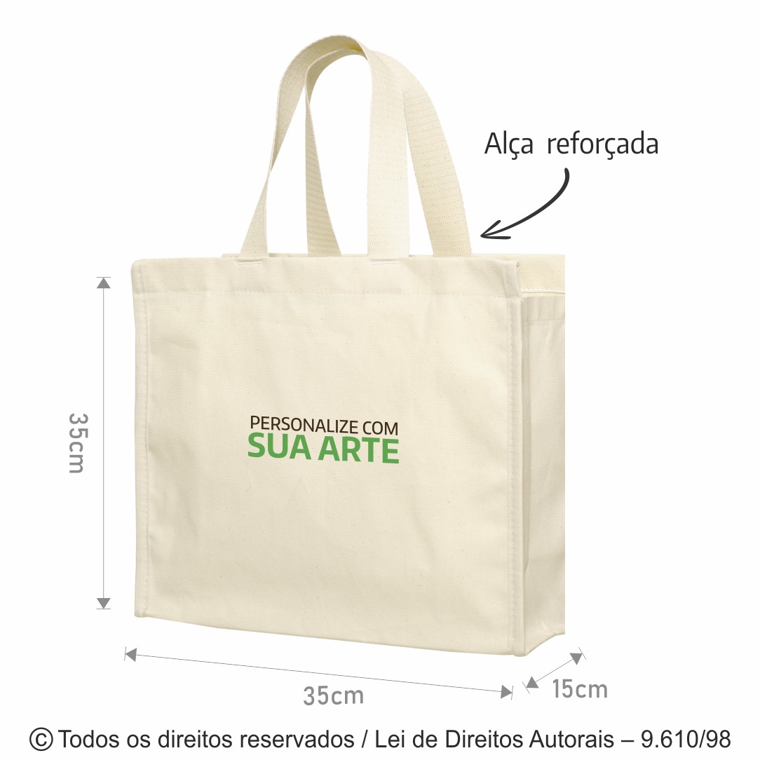 31L SACOLA DE LONA 240G 35X35X10CM NATURAL