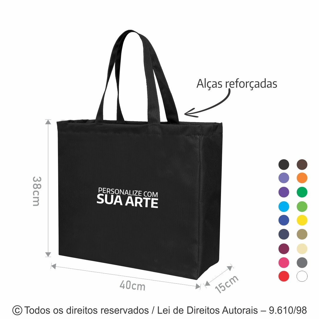146N SACOLA DE NYLON 600G 40X38X15CM PRETO