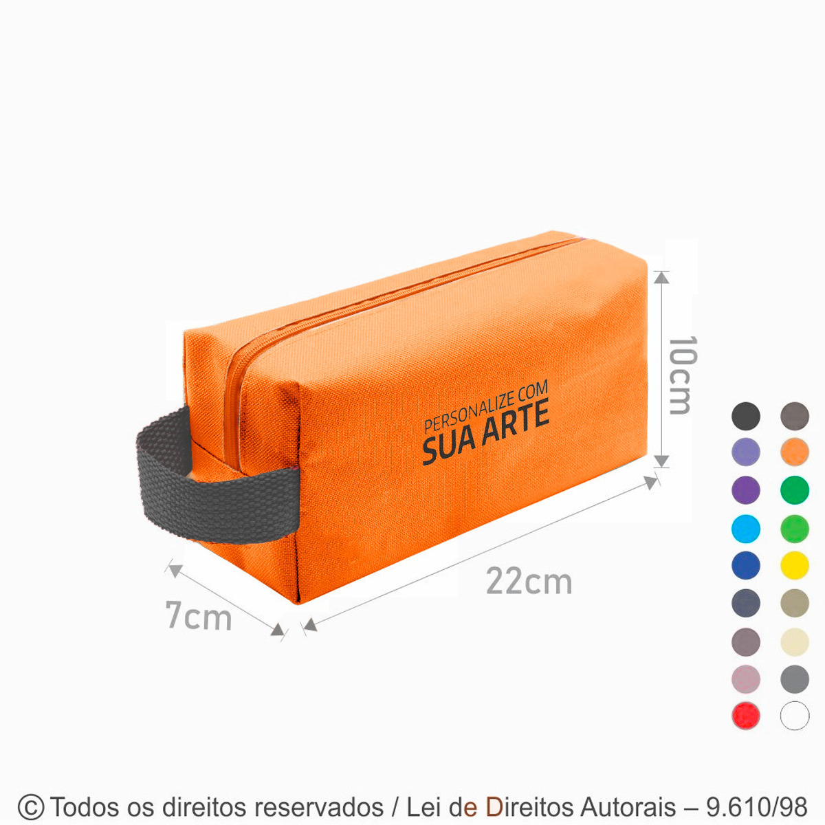 N6 NECESSAIRE DE NYLON 600G 22X10X7CM LARANJA COM CINZA ESCURO