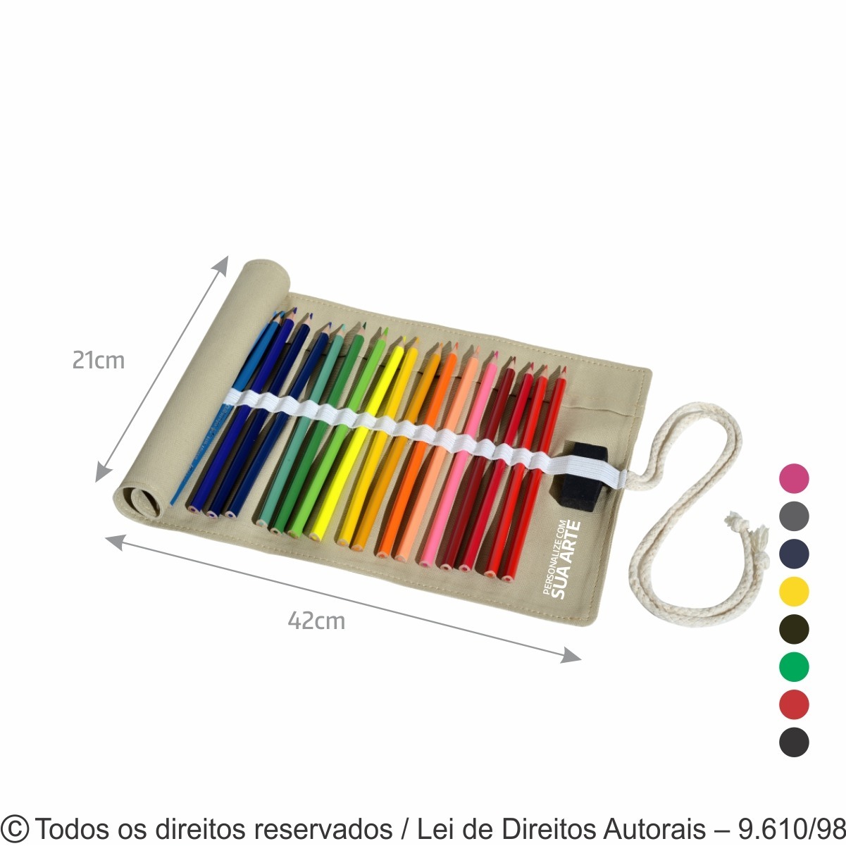263L PORTA LAPIS LONA NATURAL 42X21CM CRU