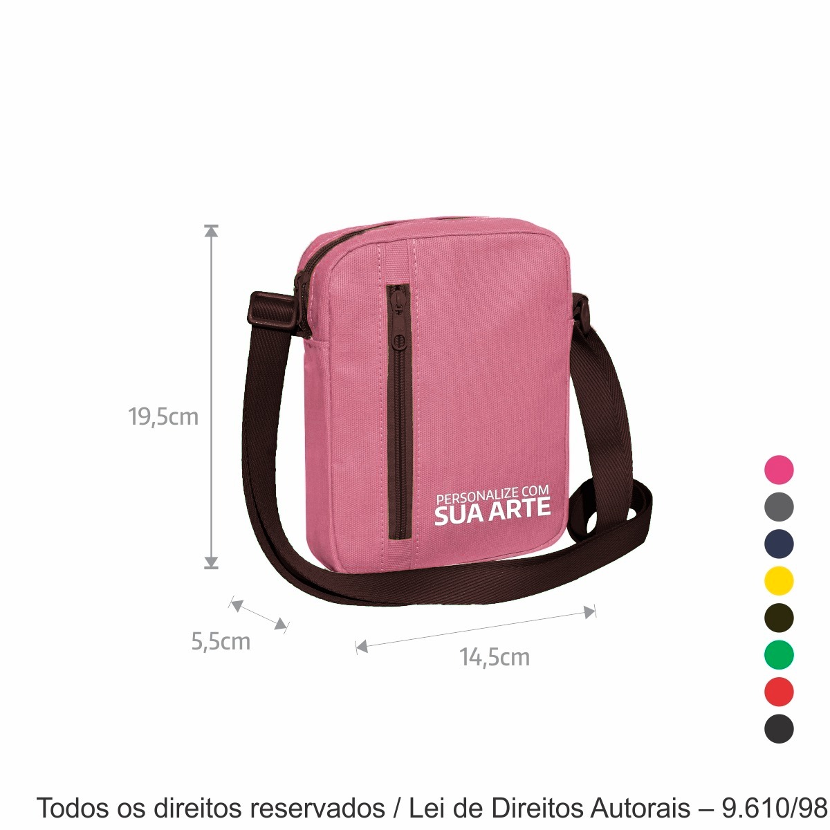 269LC SHOULDER BAG DE LONA COLORIDA 14,5X19,5X5,5CM ROSA CHA E MARROM