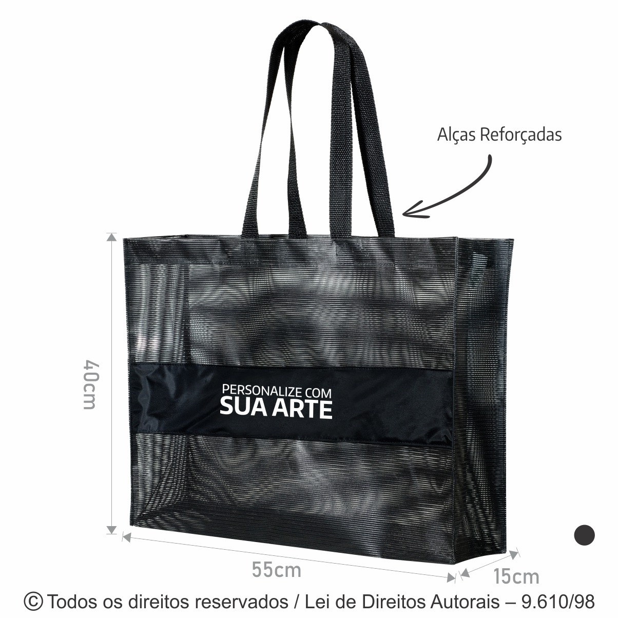 36SFC SACOLA PARA USO INTERNO DE TELA SANET 55X40X15CM PRETO